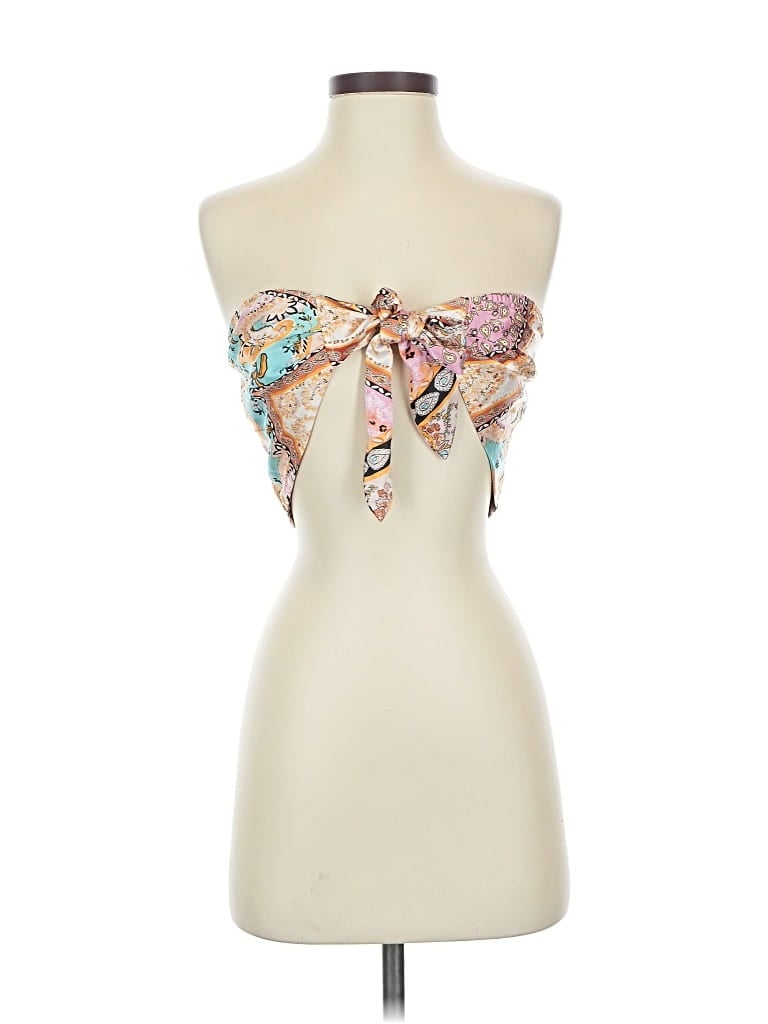 Pre-owned Pretty Garbage Tube Top Ivory Strapless Neckline Tops In White