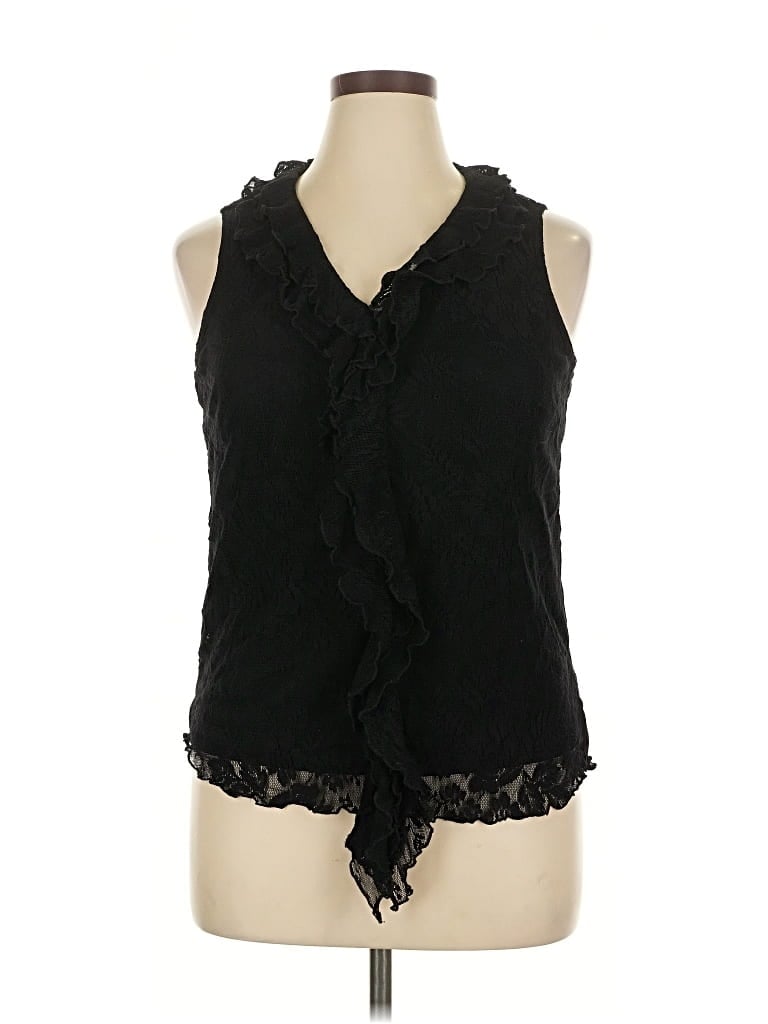 Pre-owned Newport News Sleeveless Blouse In Black
