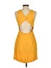 Alchemy 100% Acetate Solid Yellow Cocktail Dress Size S - photo 2