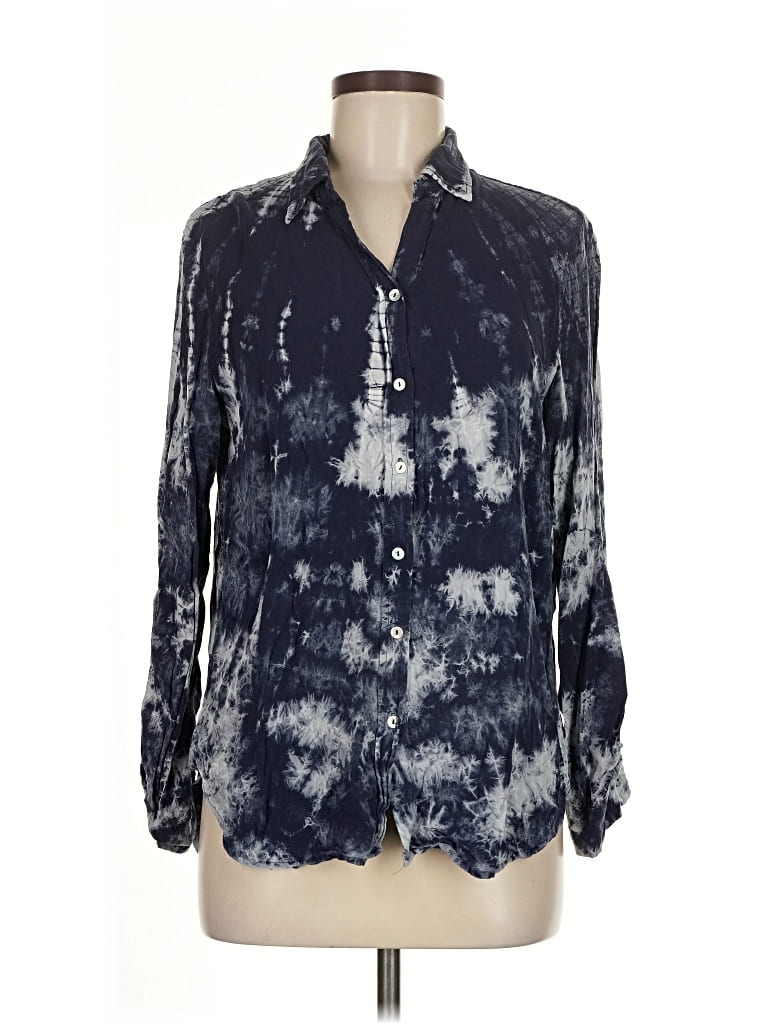 Pre-owned Jane And Delancey Long Sleeve Blouse In Blue