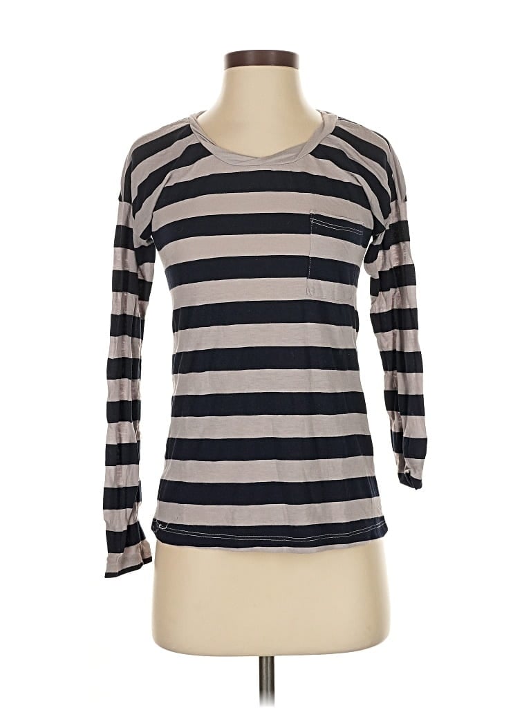 Pre-owned Splendid 3/4 Sleeve T-shirt In Gray