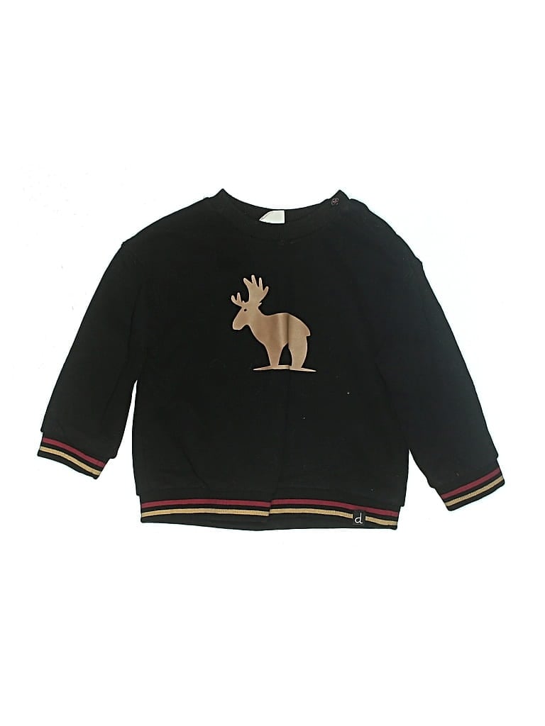 Pre-owned Deux Par Deux Kids' Pullover Sweater In Black