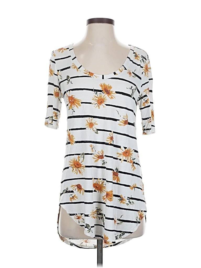 Pre-owned 24/7 Maurices Short Sleeve Henley Shirt In White