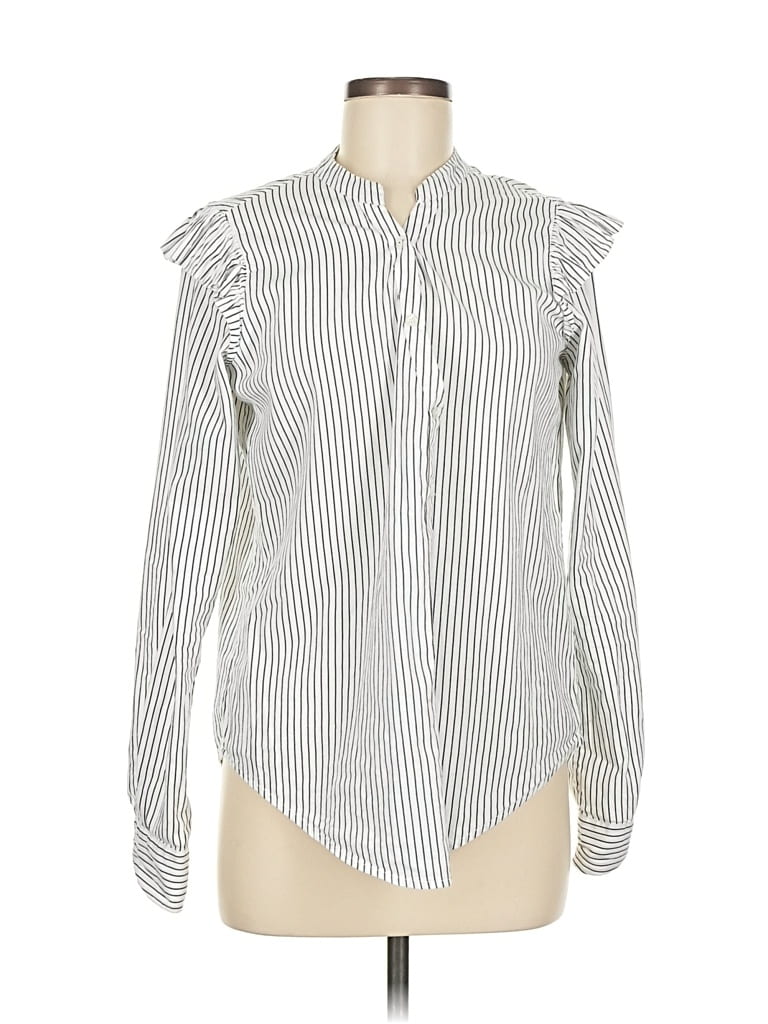 Pre-owned Paige Long Sleeve Blouse In White