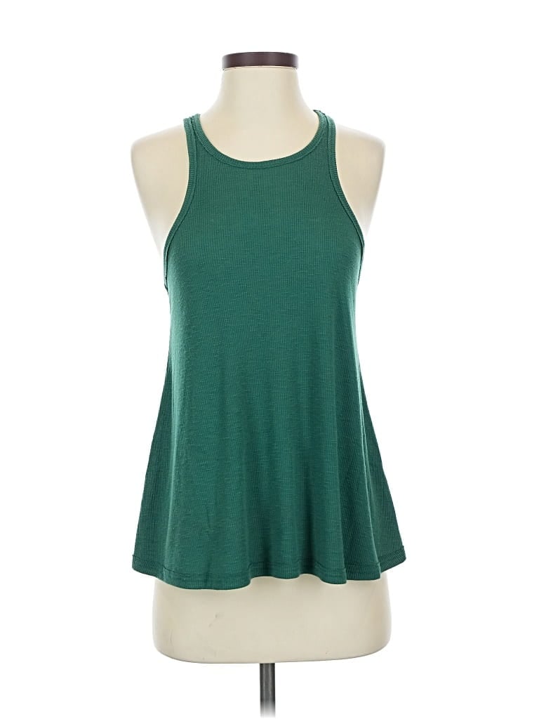 Pre-owned Free People Tank Top Green Halter Neckline Tops