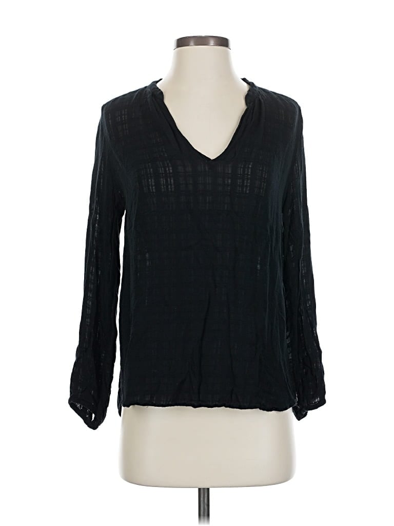Pre-owned Gap 3/4 Sleeve Blouse In Black