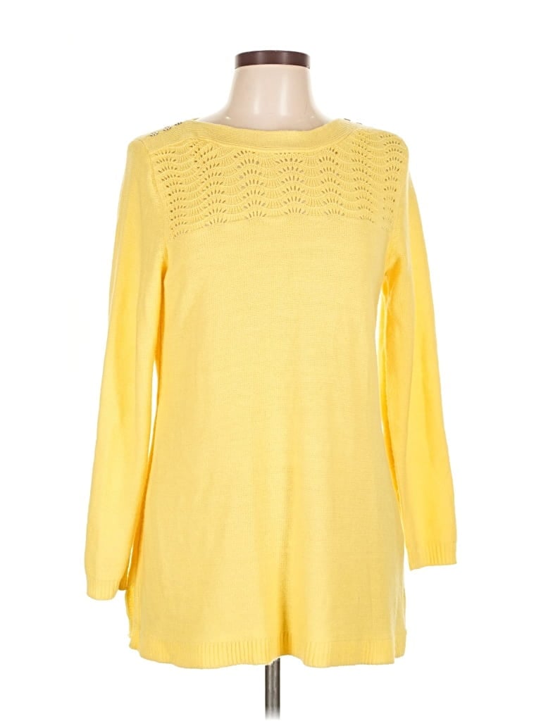 Pre-owned Croft & Barrow Pullover Sweater In Yellow