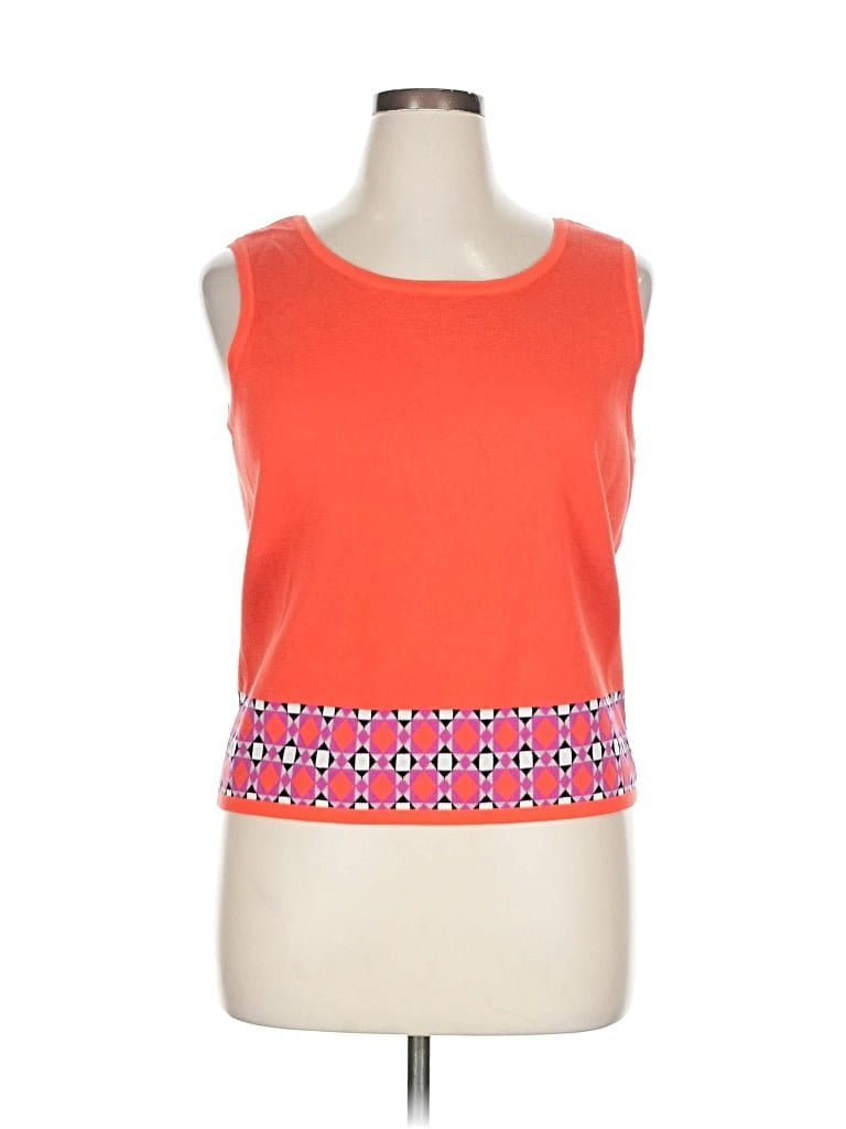 Pre-owned Carlisle Sleeveless Top Orange Square Neckline Tops