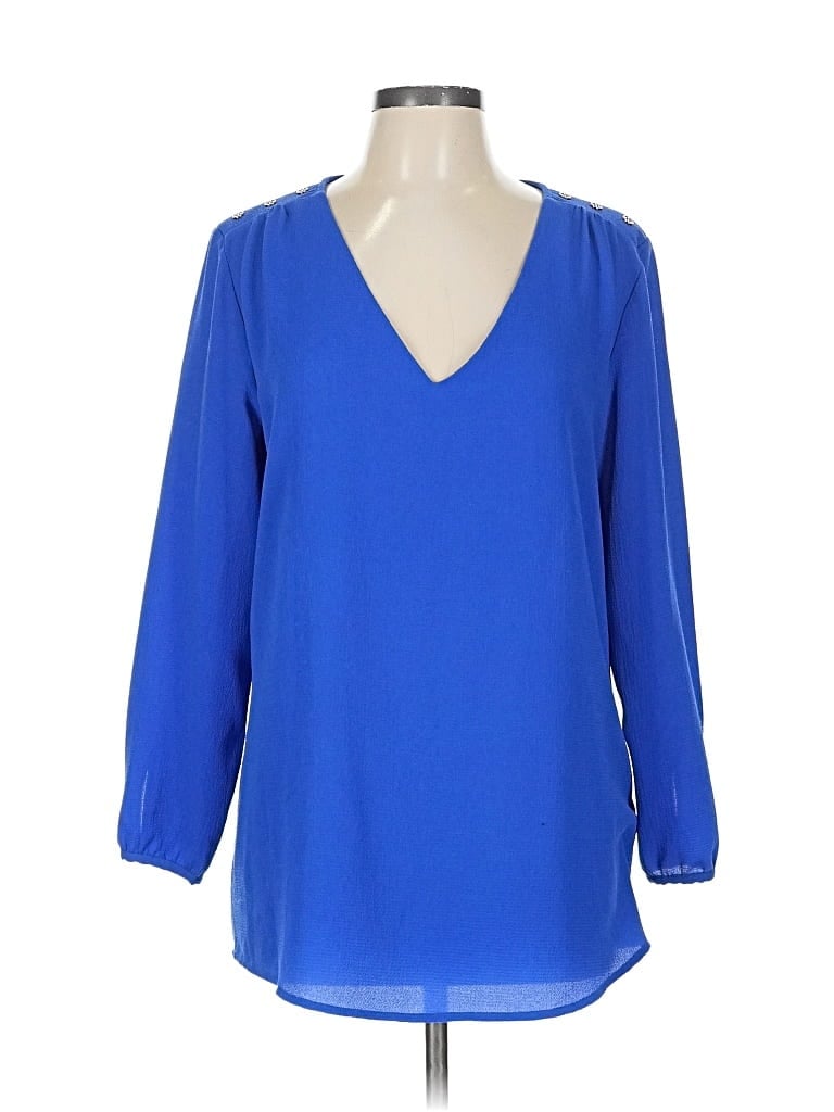 Pre-owned Le Chateau 3/4 Sleeve T-shirt In Blue