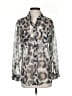 Equipment Animal Print Silver Long Sleeve Blouse Size XS - photo 1