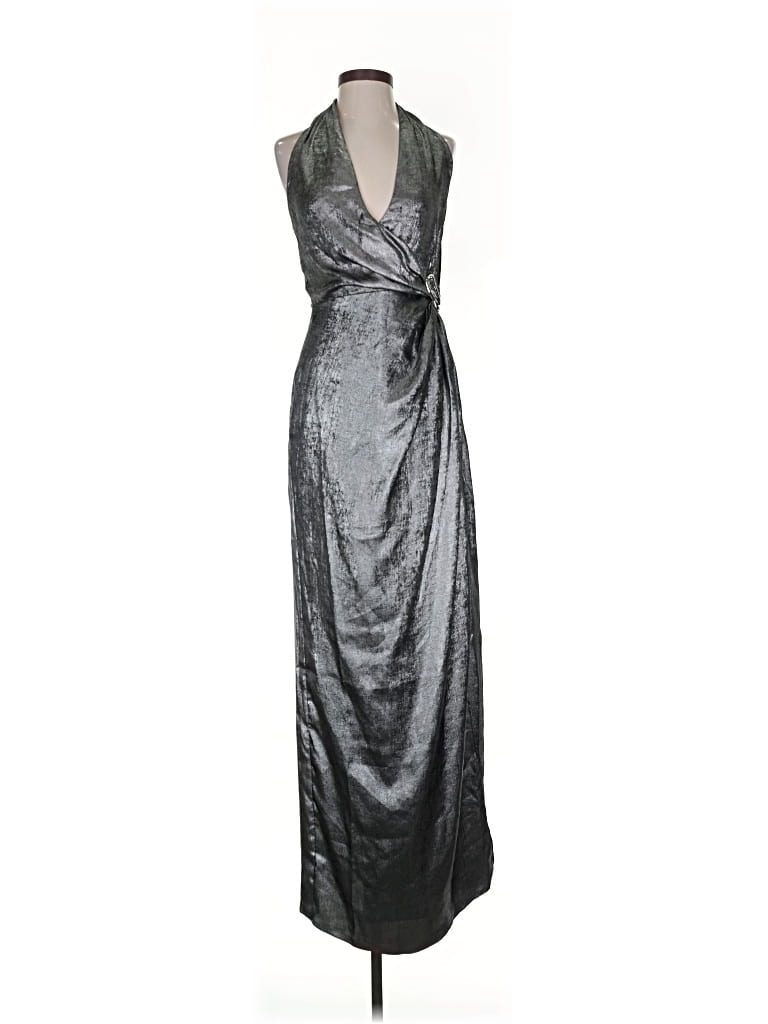 Pre-owned Halston Cocktail Dress In Silver