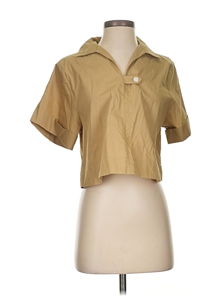 Pre-owned Banana Republic Factory Store Short Sleeve Blouse In Brown