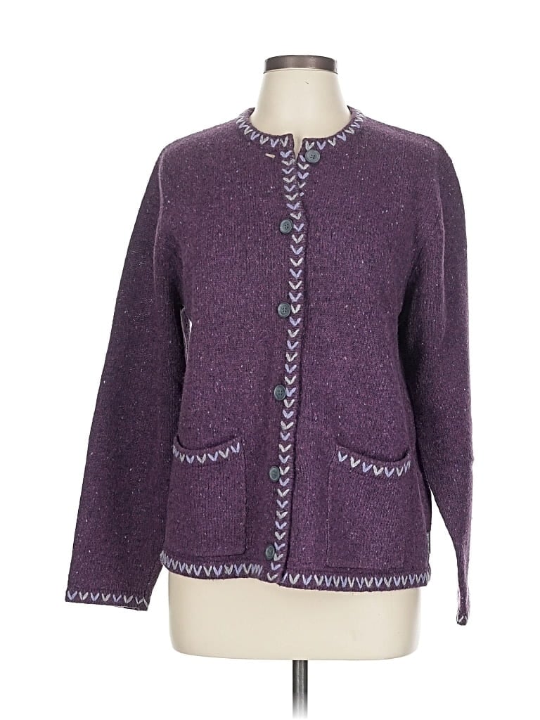 Pre-owned Woolrich Cardigan Sweater In Purple