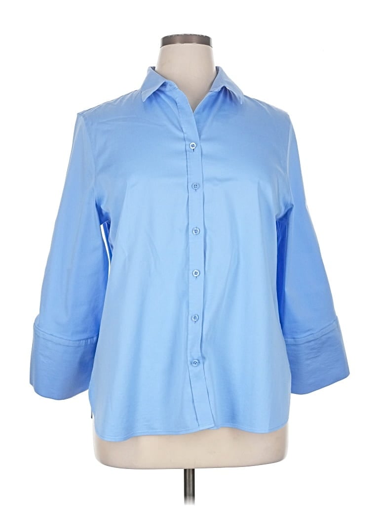 Pre-owned Chico's 3/4 Sleeve T-shirt In Blue