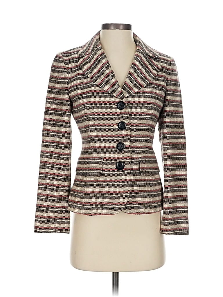 Pre-owned Ann Taylor Loft Blazer Jacket In Gray