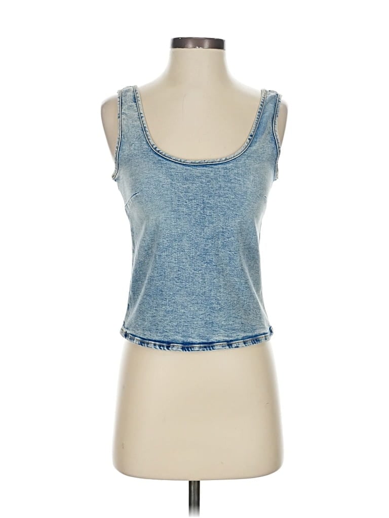 Pre-owned Zara Sleeveless Top Blue Sweetheart Neckline Tops