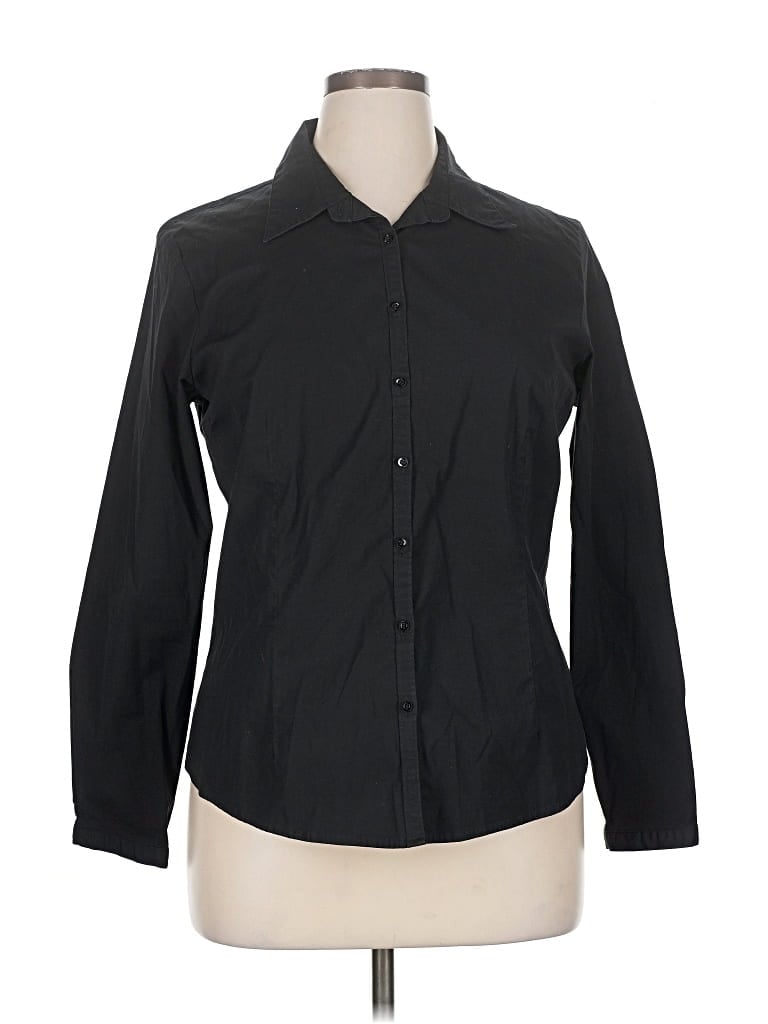 Pre-owned Old Navy Long Sleeve Button Down Shirt In Black