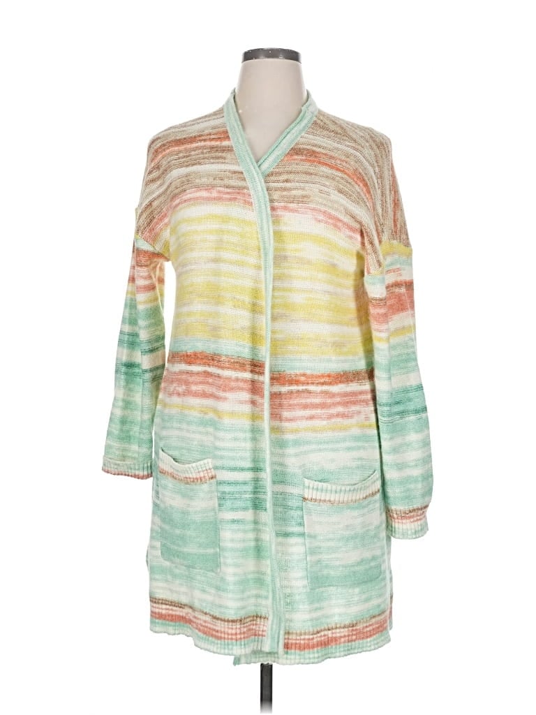 Pre-owned Soft Surroundings Cardigan Sweater In Green