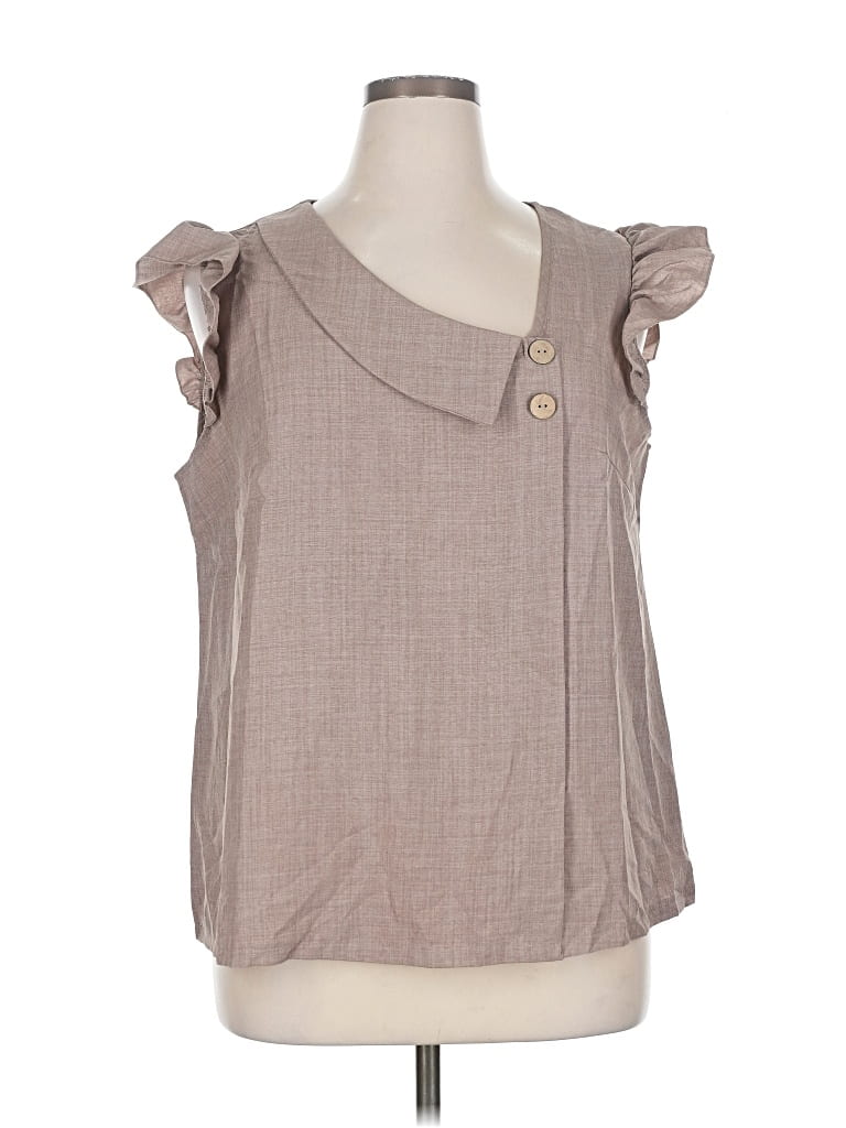 Pre-owned Shein Curve Sleeveless Blouse In Brown