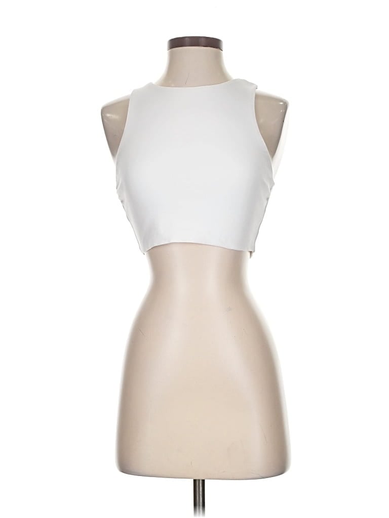 Pre-owned Kookai Sleeveless Top Ivory Halter Neckline Tops In White