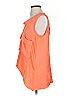 BCBGMAXAZRIA 100% Polyester Solid Orange Sleeveless Blouse Size S - photo 5