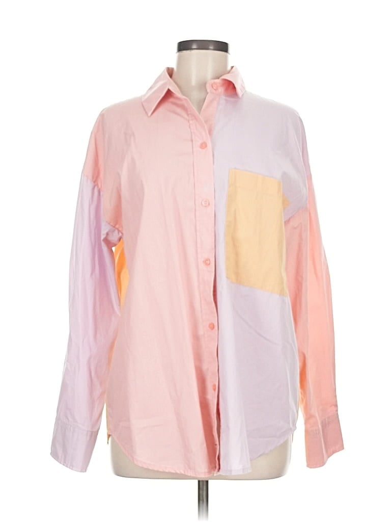 Pre-owned Abercrombie & Fitch Long Sleeve Button Down Shirt In Pink