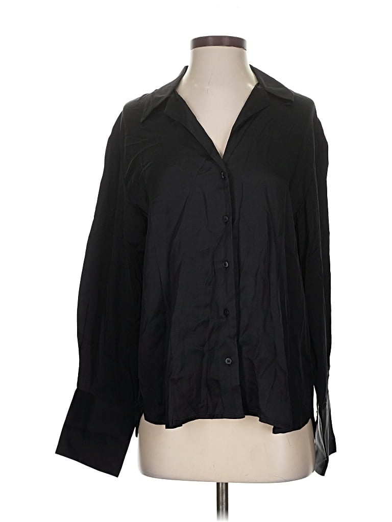 Pre-owned Gap Long Sleeve Blouse In Black