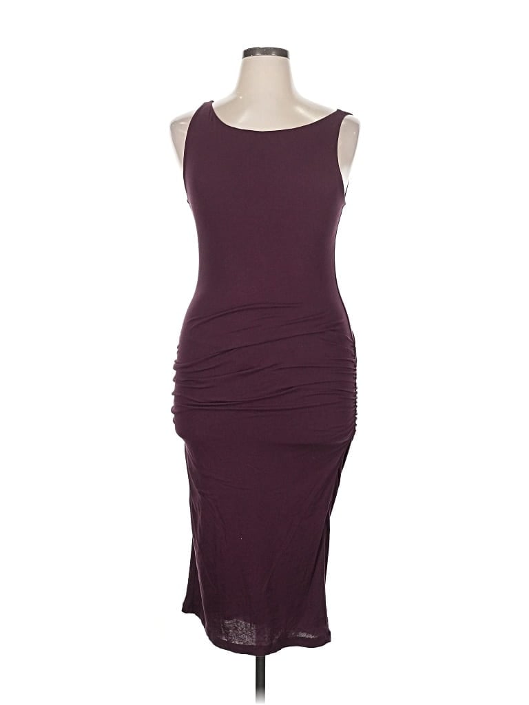 Pre-owned James Perse Cocktail Dress In Burgundy