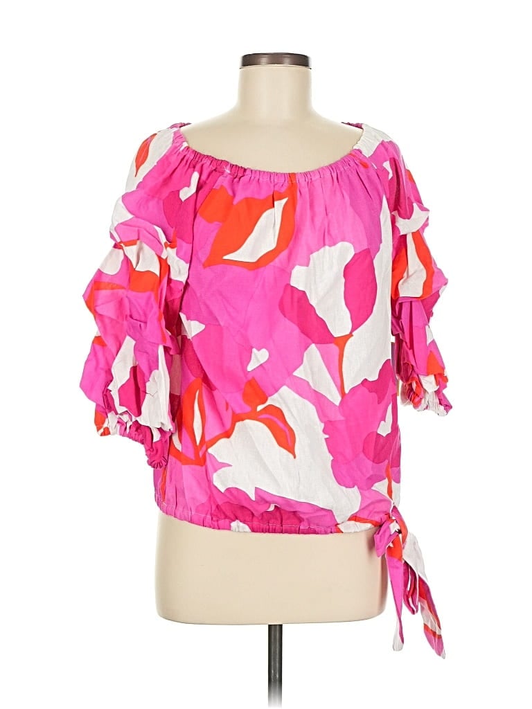 Cece 3/4 Sleeve Blouse In Pink