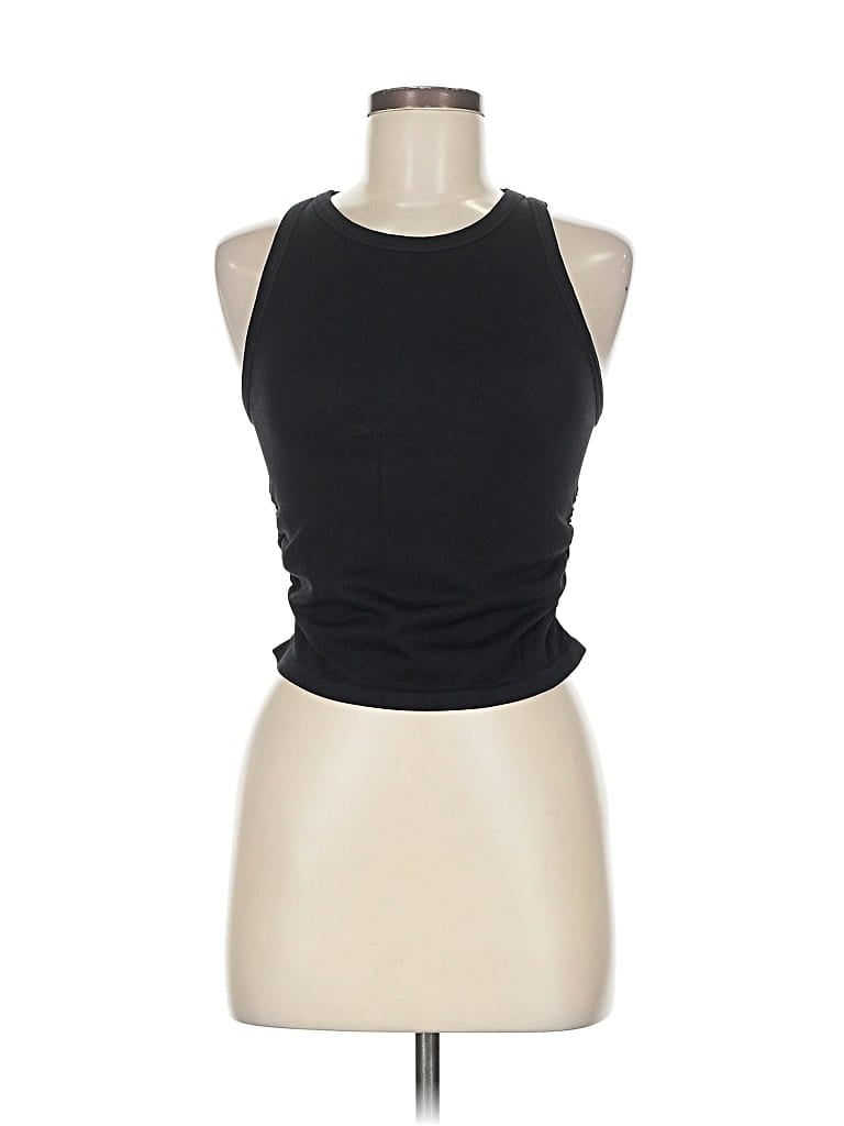 Pre-owned Oqq Tank Top Black Halter Neckline Tops