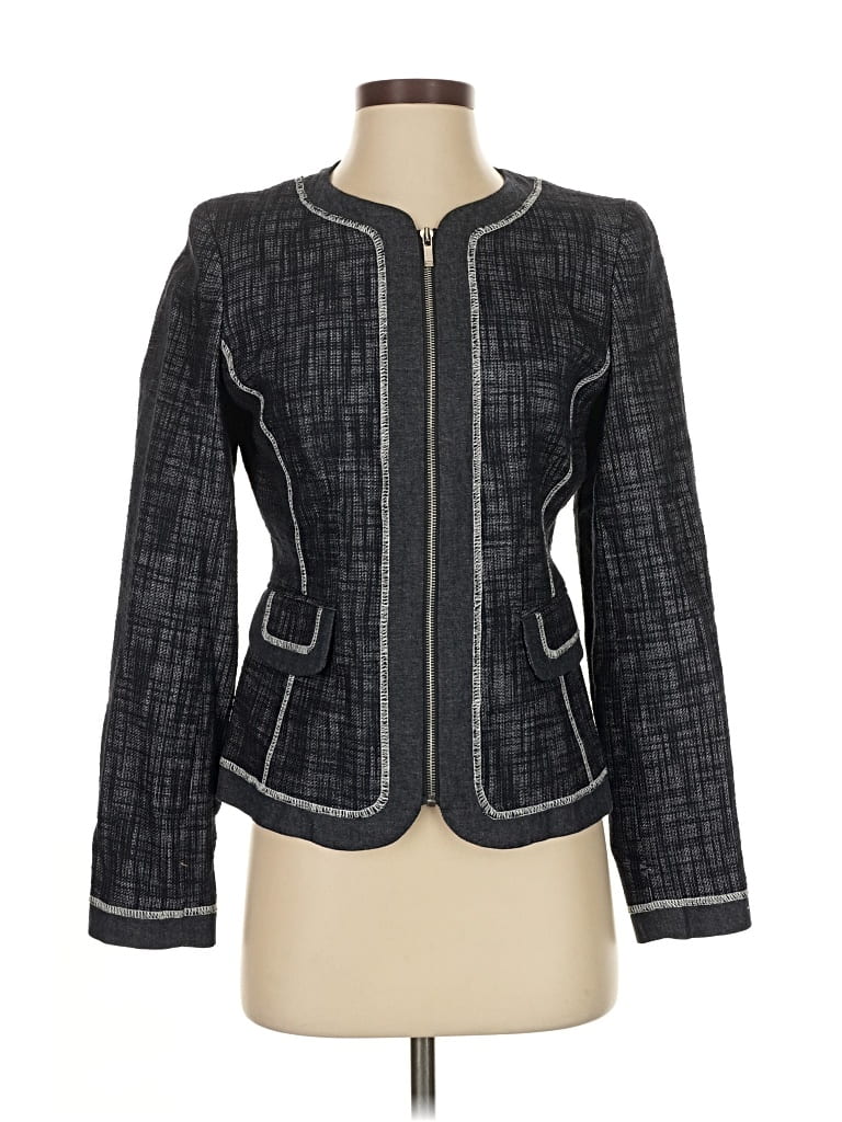 Pre-owned Jones New York Signature Blazer Jacket In Gray