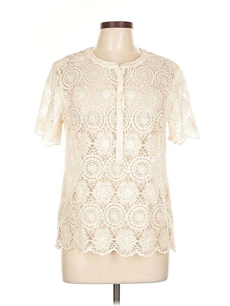 Pre-owned Ella Moss Short Sleeve T-shirt In White