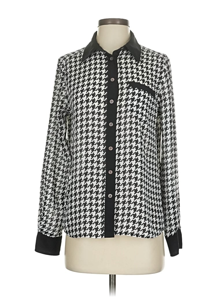 Pre-owned Vince Camuto Long Sleeve Blouse In Black