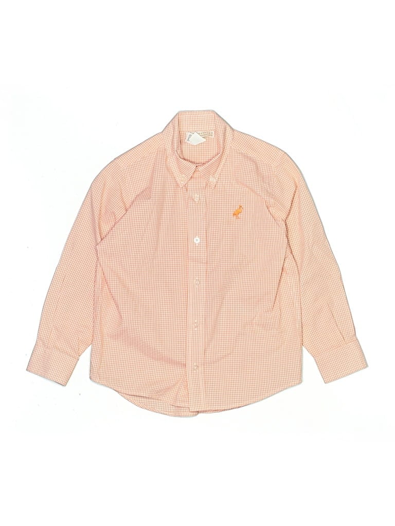 Pre-owned The Beaufort Bonnet Company Kids' Long Sleeve Button Down Shirt In Orange