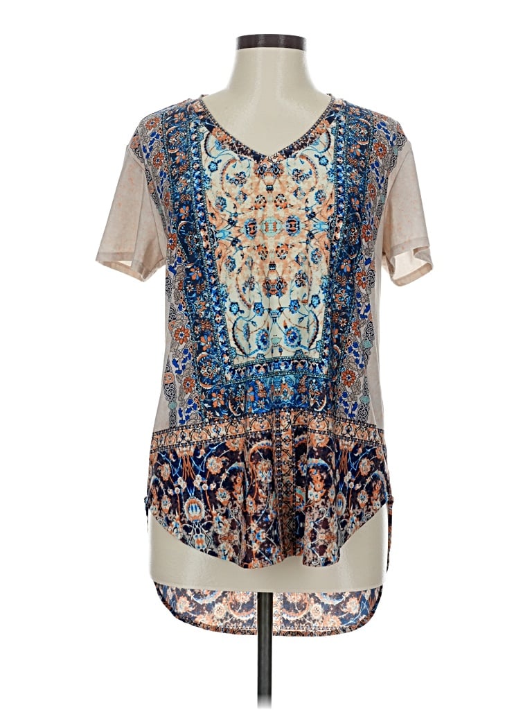 Pre-owned Nygard Short Sleeve Blouse In Blue