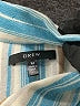 Drew 100% Cotton Stripes Blue Long Sleeve Blouse Size M - photo 7