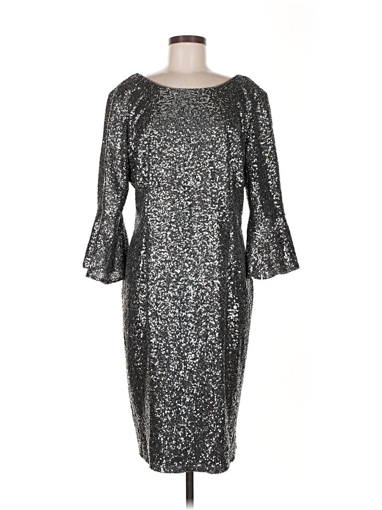 Pre-owned Alex Evenings Cocktail Dress In Silver