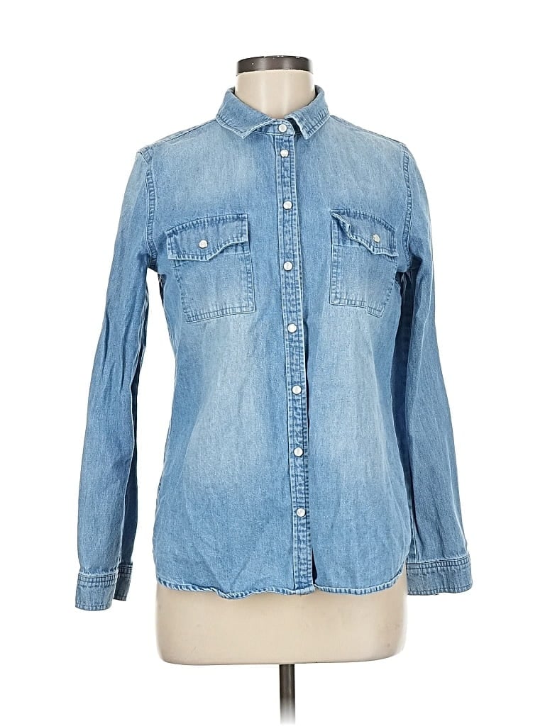 Pre-owned G.h. Bass & Co. Long Sleeve Button Down Shirt In Blue