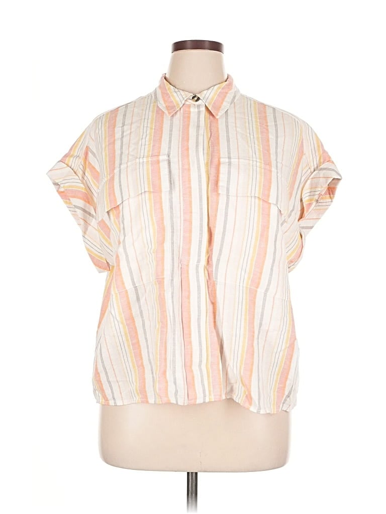 Pre-owned Ella Short Sleeve Blouse In Orange