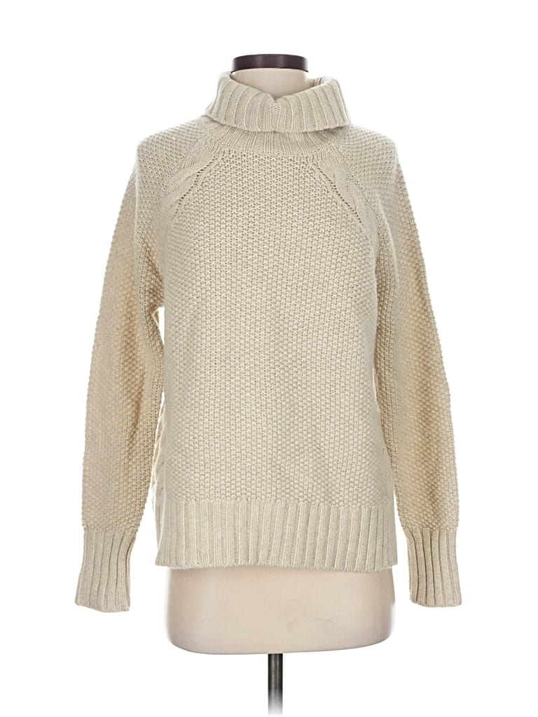 Pre-owned Ann Mashburn Wool Pullover Sweater In White