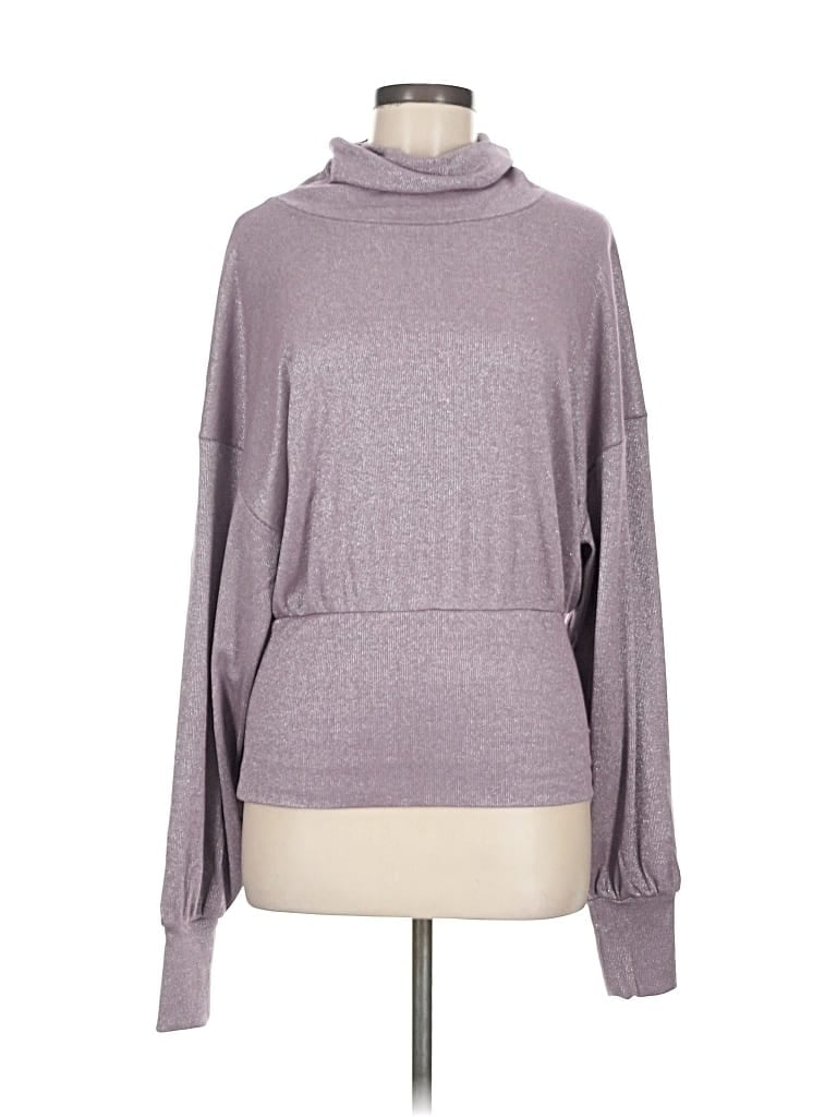 Pre-owned Free People Turtleneck Sweater In Purple