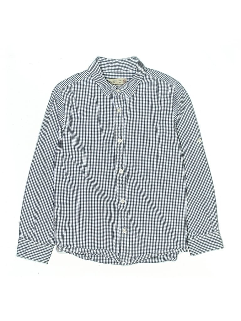 Pre-owned Zara Kids' Long Sleeve Button Down Shirt In Gray