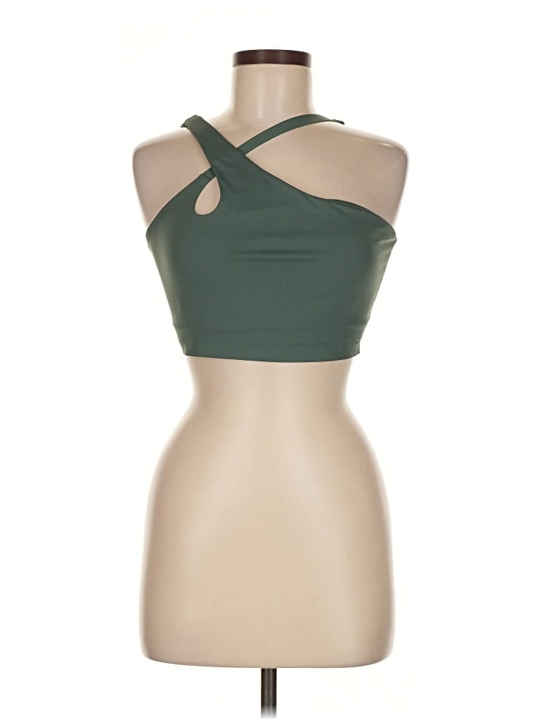 Pre-owned Bandier Tank Top Green Strapless Neckline Tops
