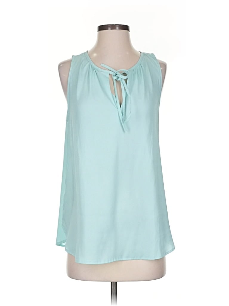 Pre-owned Ann Taylor Sleeveless Blouse In Blue