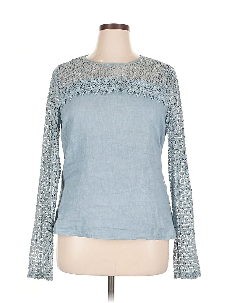 Pre-owned Francesca Bettini Long Sleeve Blouse In Blue