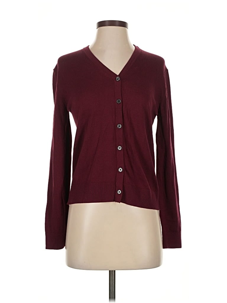 Pre-owned Banana Republic Factory Store Cardigan Sweater In Burgundy