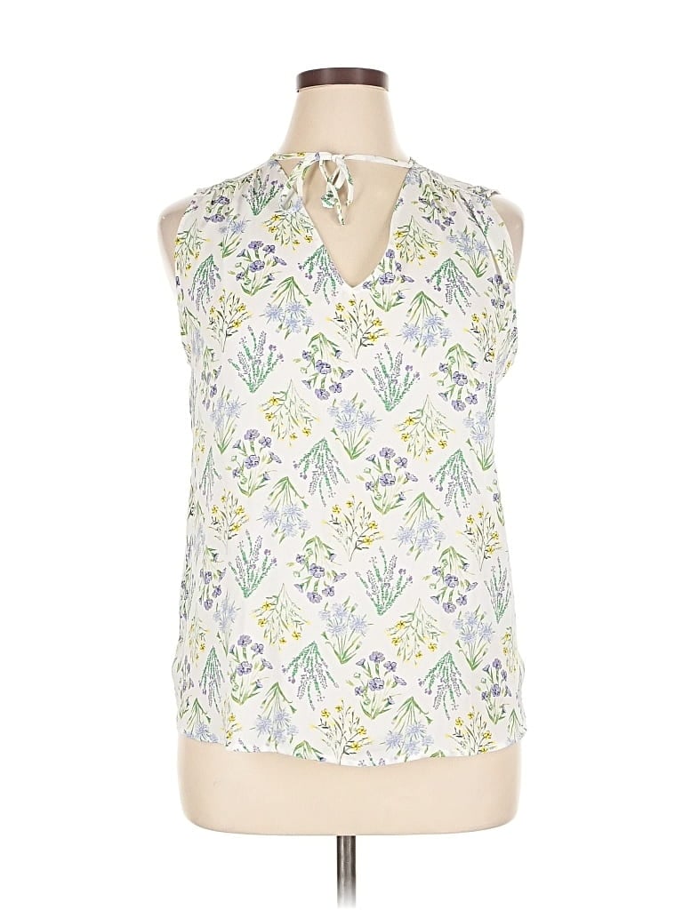 Pre-owned Ann Taylor Loft Sleeveless Blouse In White
