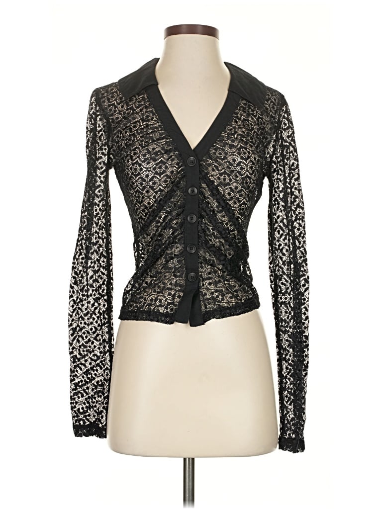 Pre-owned Maeve By Anthropologie Long Sleeve Blouse In Black