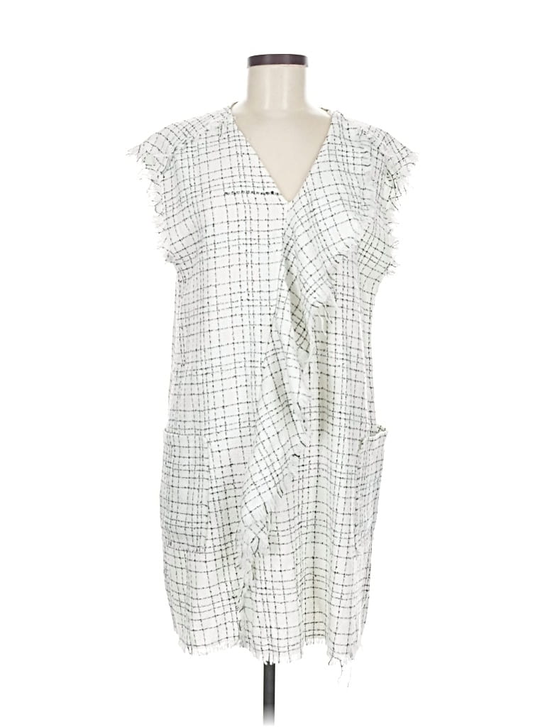 Pre-owned Zara Basic Casual Dress In White