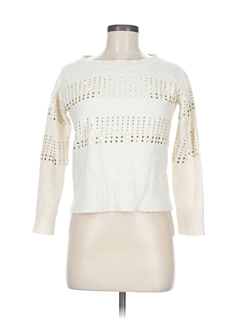 Pre-owned Ramy Brook Pullover Sweater In White